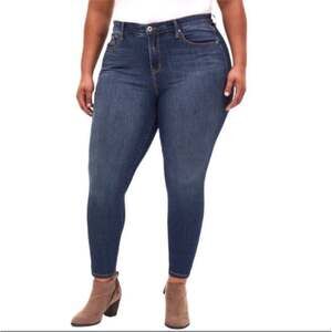 Torrid Jeans Mid Rise Skinny Ankle Stretch Dark Wash Women Size 20S Short